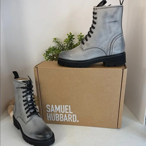 Samuel Hubbard Made in Portugal Lombard Boots - Leather Gray Size 6.5 - Picture 2 of 11